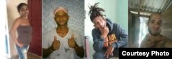 Dariannis Guerra, Richard Sánchez, Misael Pon Blanco e Irioldis Barrabia Cobas, cuatro de los 8 jóvenes de Baracoa detenidos tras la protesta.