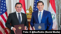 El secretario de Estado Marco Rubio y el canciller de Paraguay, Rubén Ramírez 