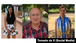 De izq a der. Sissi Abascal Zamora, Félix Navarro Rodríguez y Sayli Navarro Álvarez, los tres presos políticos estarían incluidos en la "gestión humanitaria simultánea".