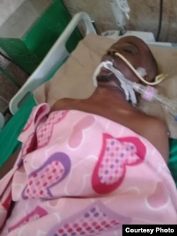 Bismark Vaillant Navarro, de 35 años, tras ser víctima de un brutal asalto en La Habana. 