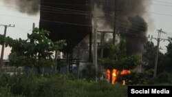 Incendio en subestación eléctrica de Güira de Melena, en Artemisa.