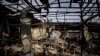 Una infraestructura destruida después de un ataque en Ucrania por la invasión rusa.